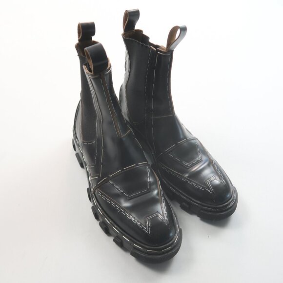 Balenciaga Staple Leather Chelsea Boots Black 39.5 - Picture 4 of 13